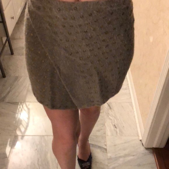 Designer wrap around alpaca asymmetric wool mini  skirt by Aviu_2 - Picture 4 of 7